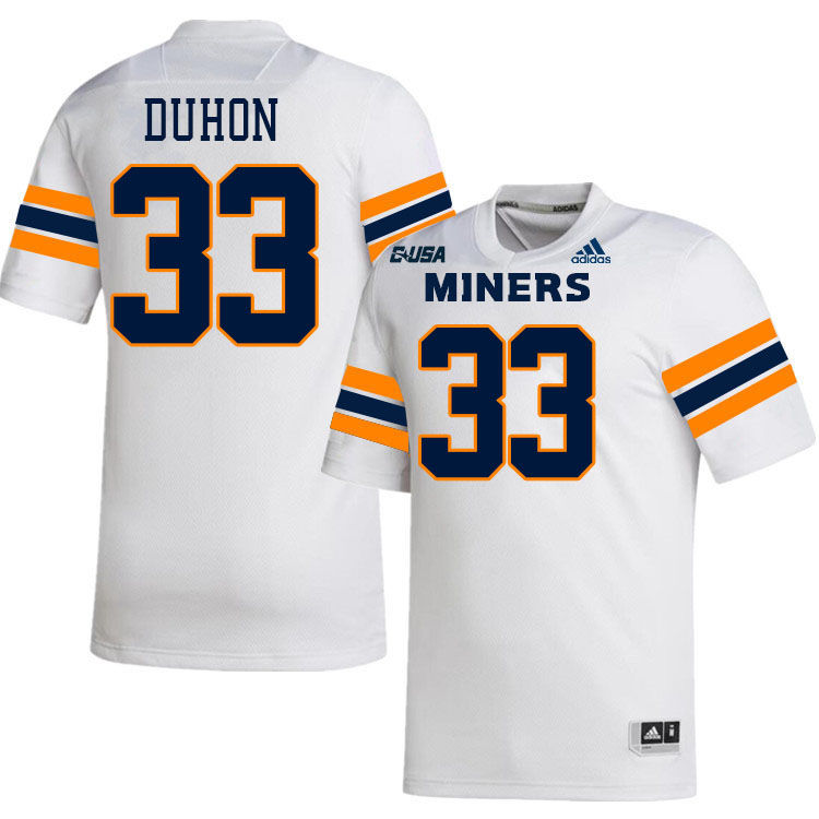 Kyran Duhon UTEP Jersey,UTEP Miners #33 Kyran Duhon College Football Jersey,Uniforms-White